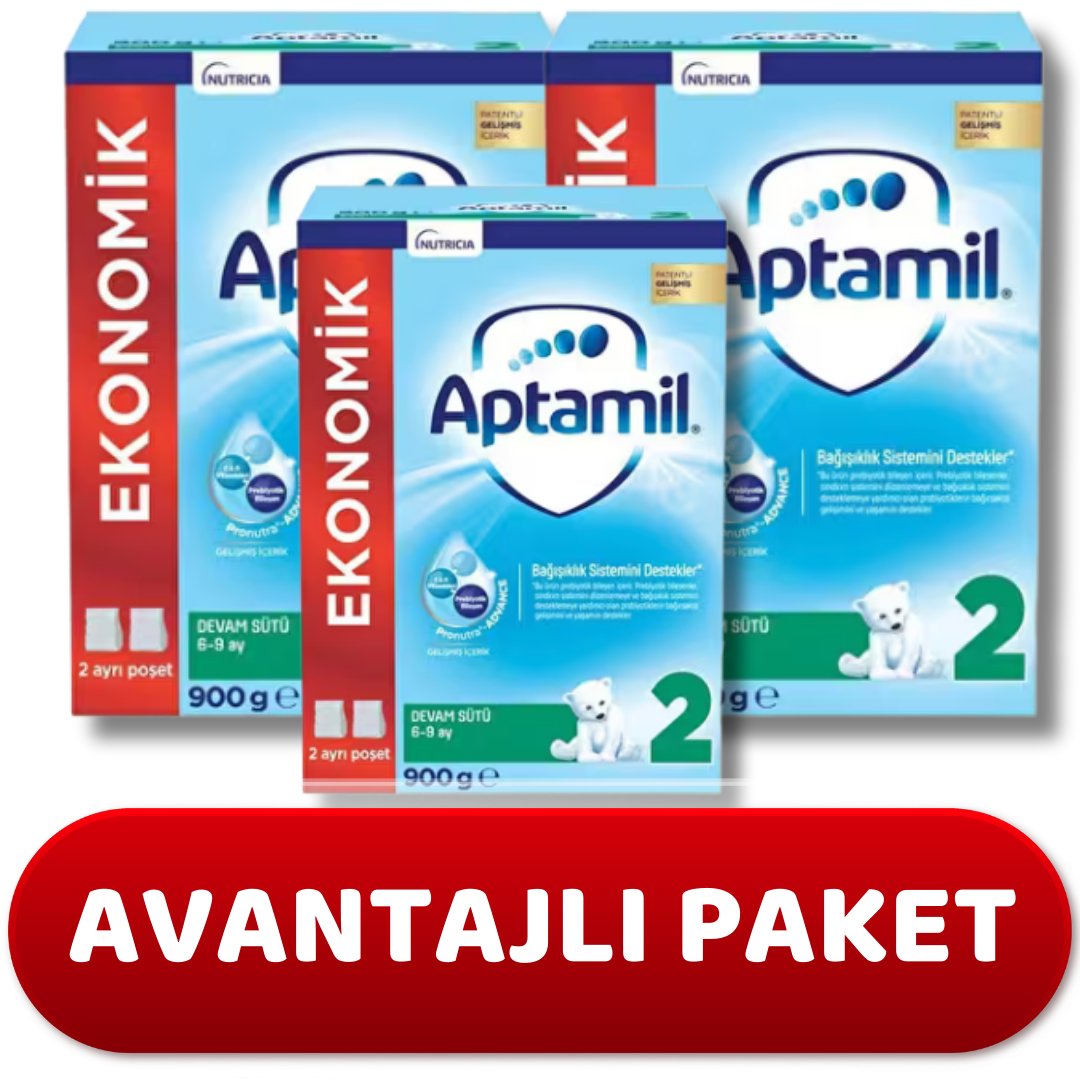Aptamil 2 Devam Sütü 900 gr 6-9 Ay - 3 adet
