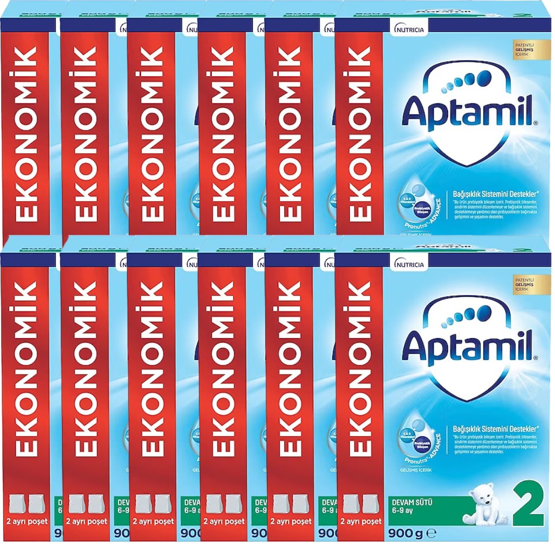 Aptamil 2 Devam Sütü 900 gr 6-9 Ay - 12 adet