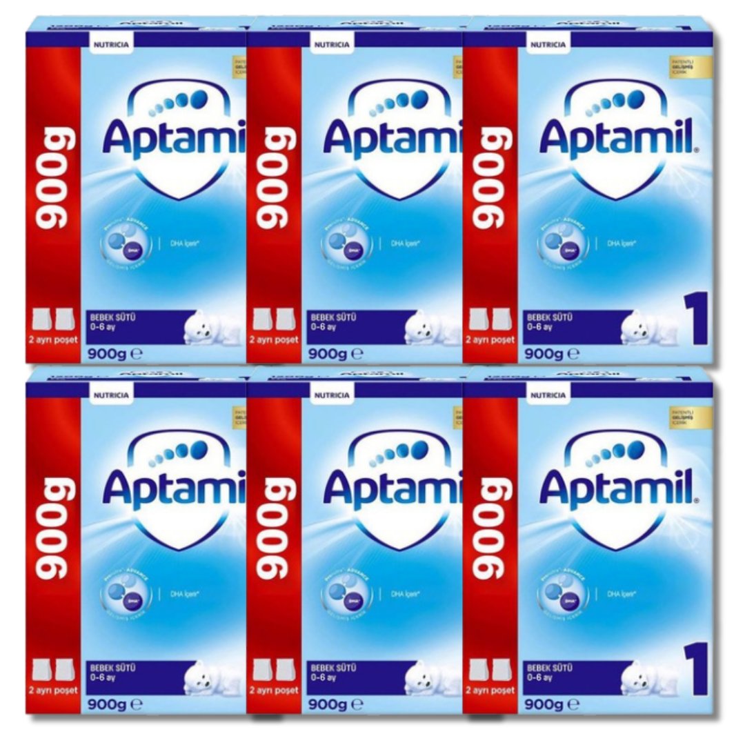 Aptamil 1 Bebek Sütü 900 gr 0-6 Ay - 6 adet