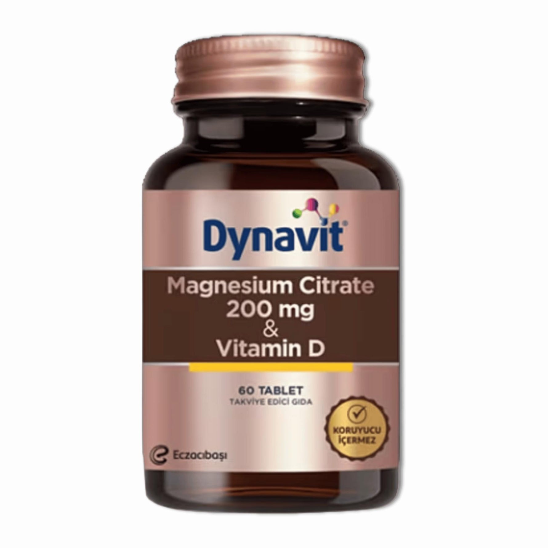 Eczacıbaşı Dynavit Magnesium Citrate 200 mg- Vitamin D Takviye Edici Gıda 60 Tablet