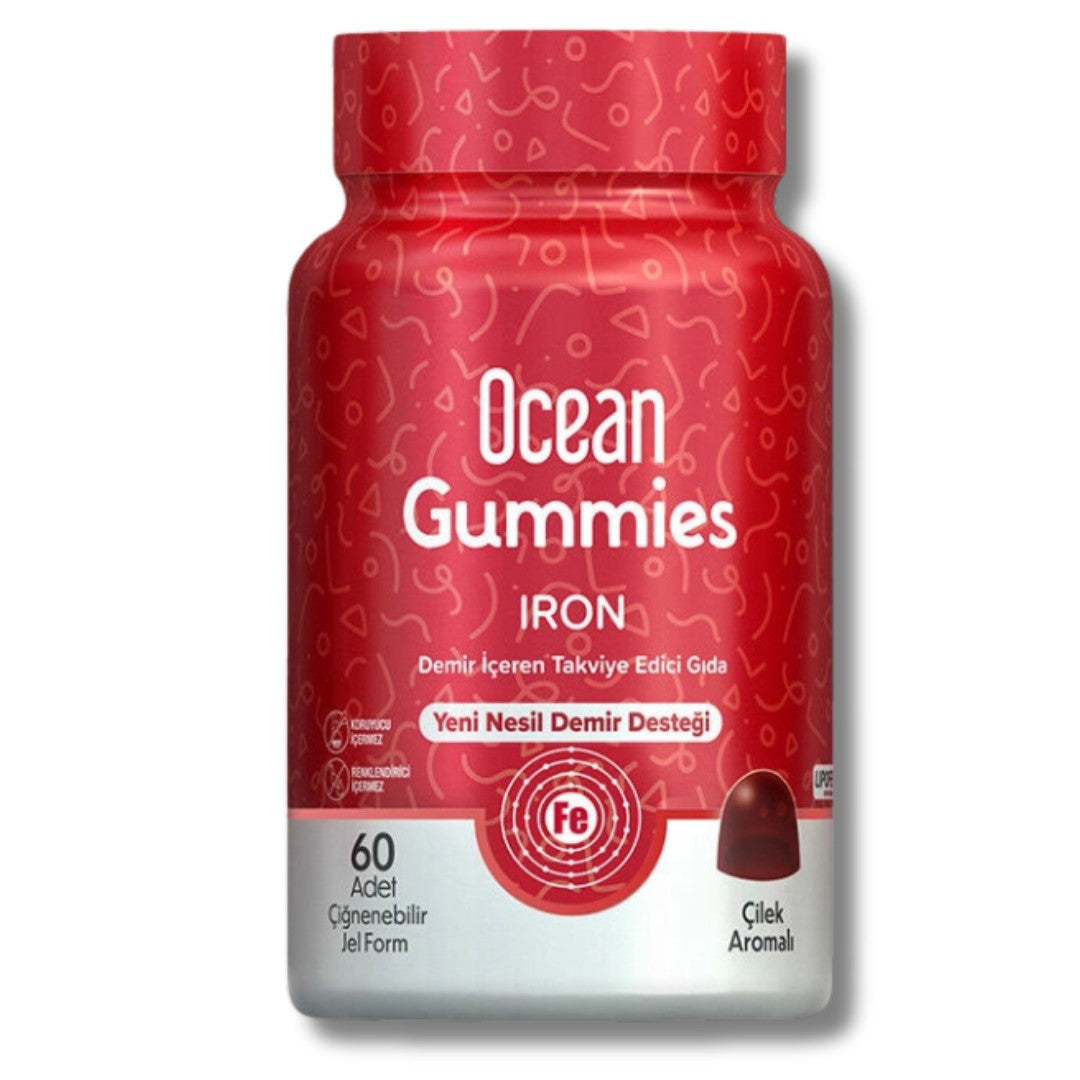 Orzax Ocean Gummies Iron Demir Minerali 60 Adet Çİğnenebilir Jel Form