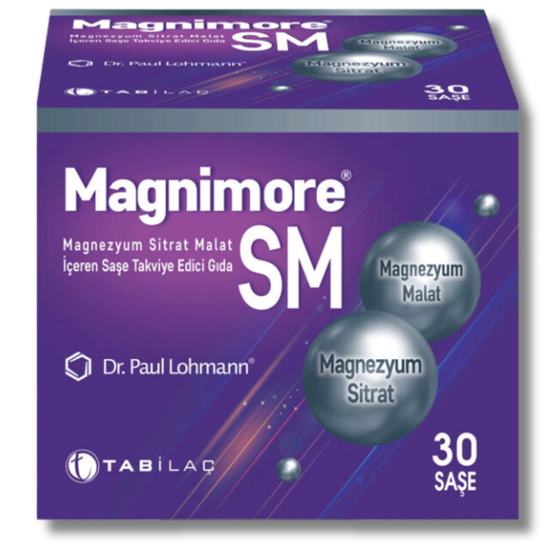Magnimore SM Magnezyum Sitrat Malat Takviye Edici Gıda 30 Saşe