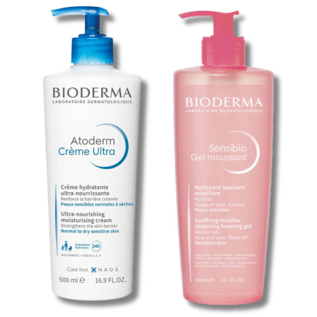 Bioderma Atoderm Krem Ultra 500 ml + Bioderma Sensibio Foaming Cilt Temizleme Jeli 500 ml
