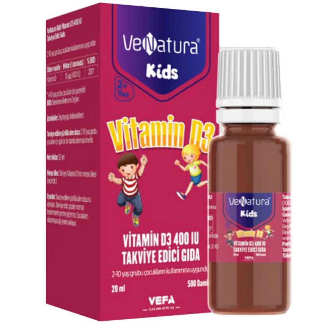 Venatura Kids Vitamin D3 400 IU Takviye Edici Gıda 20 ml