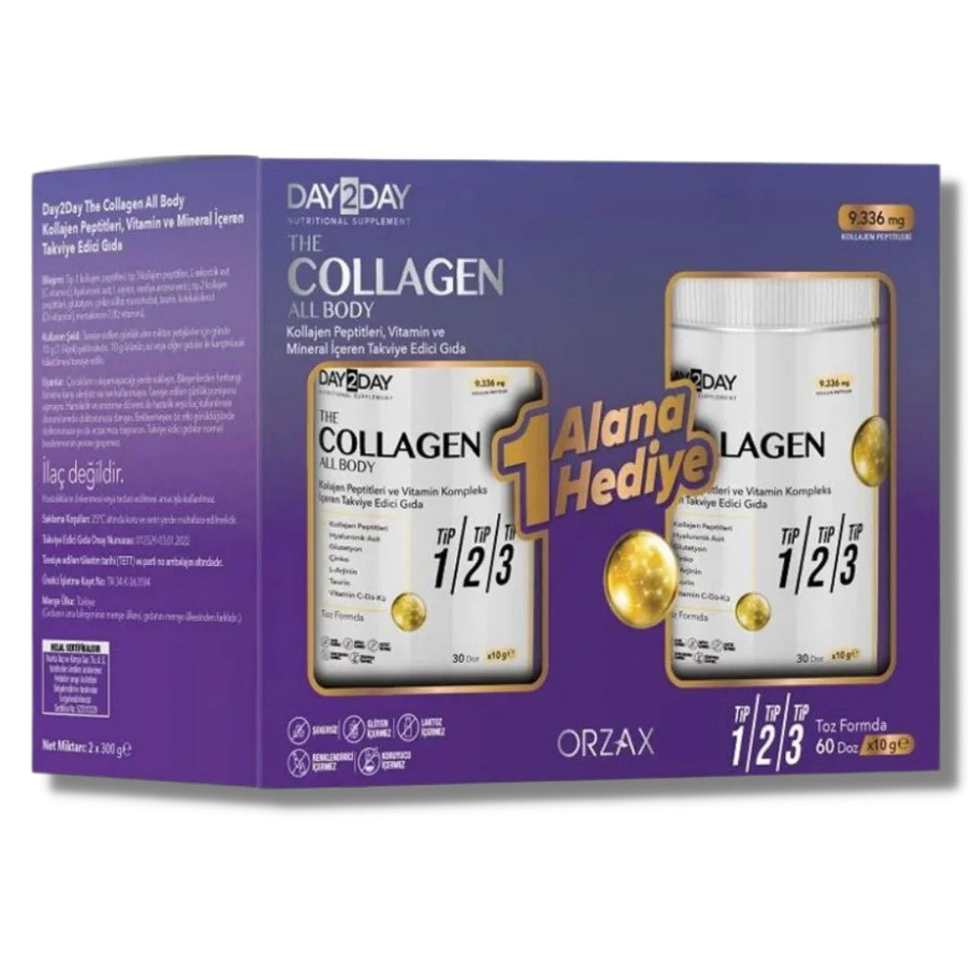 Day2Day The Collagen All Body 300 gr Toz Kolajen - 1+1 Hediyeli