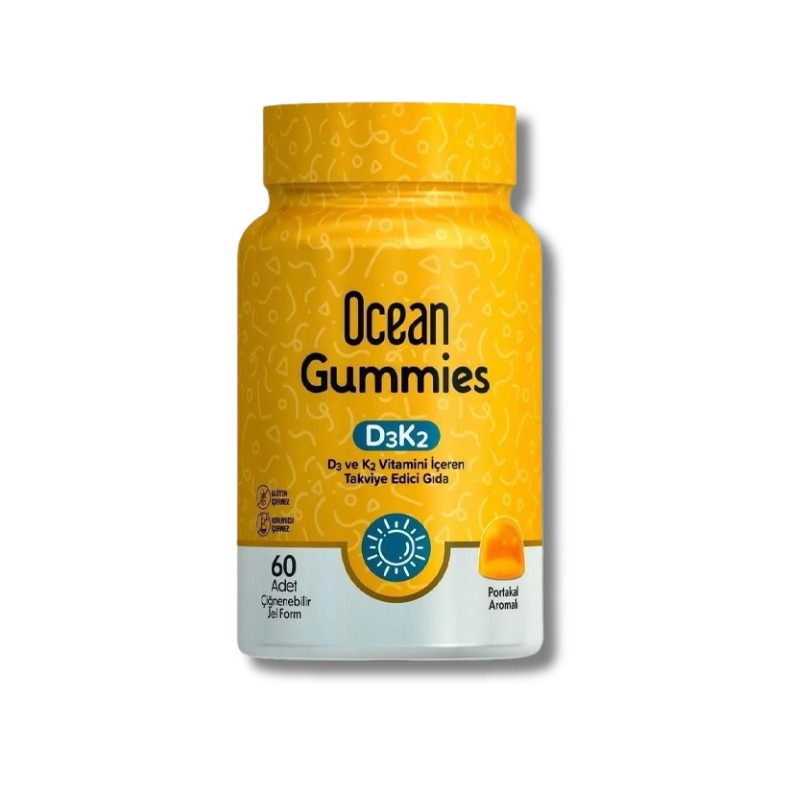 Ocean Gummies D3K2 60 Adet Çiğnenebilir Jel Form İçeren Takviye Edici Gıda