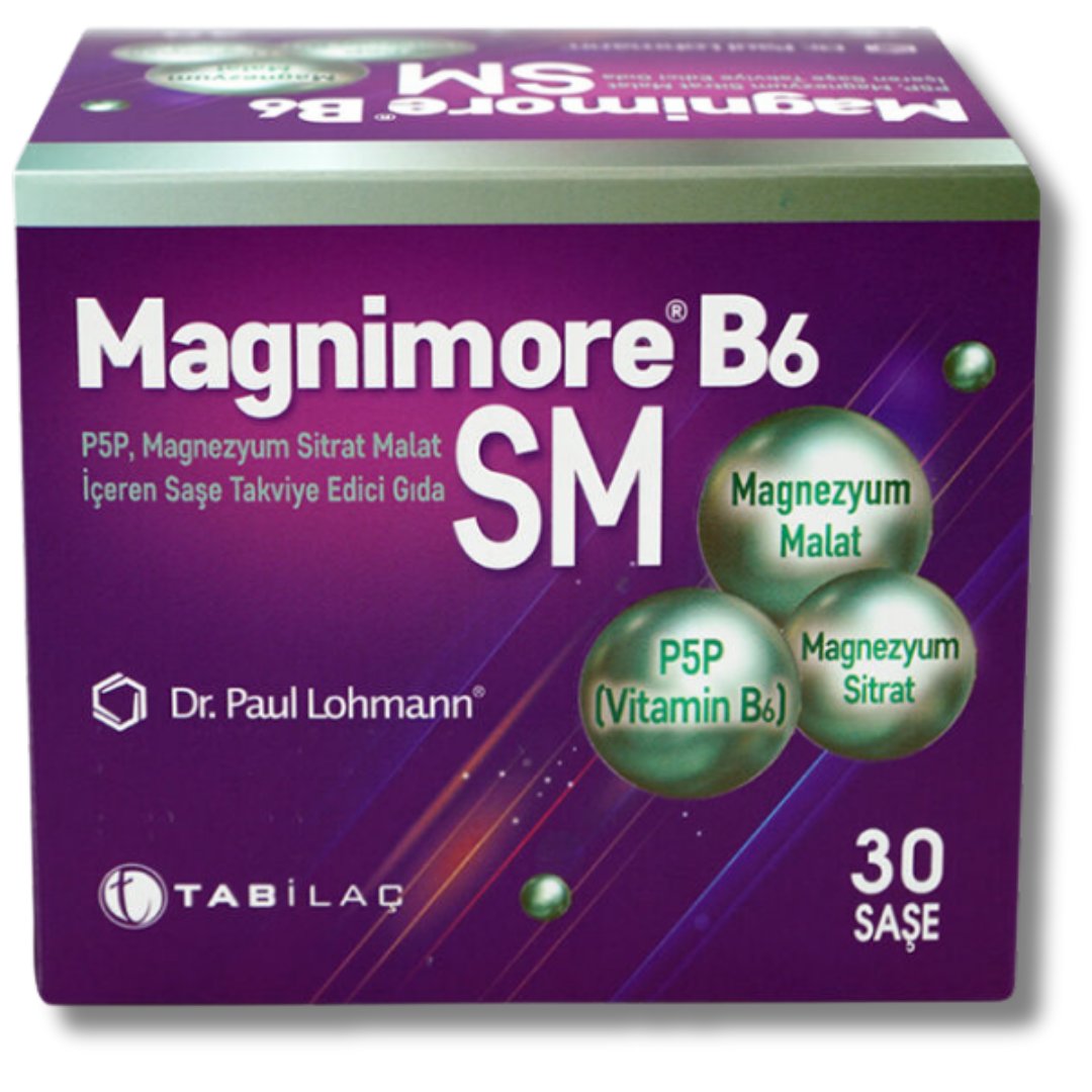 Magnimore B6SM Magnezyum Sitrat Malat Takviye Edici Gıda 30 Saşe