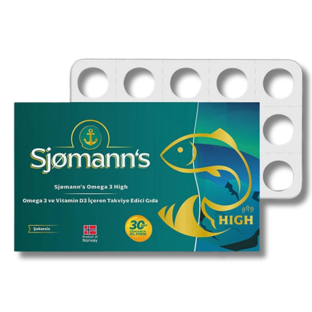 Sjomann’s Omega 3 ve Vitamin D3 İçeren Takviye Edici Gıda 30 Adet Çiğnenebilir Jel Form