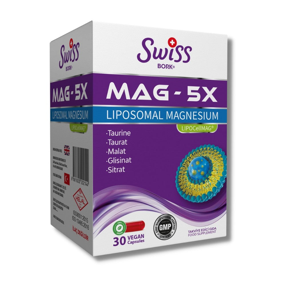 Swiss Bork Mag-5X Liposomal Magnesium 30 Kapsül