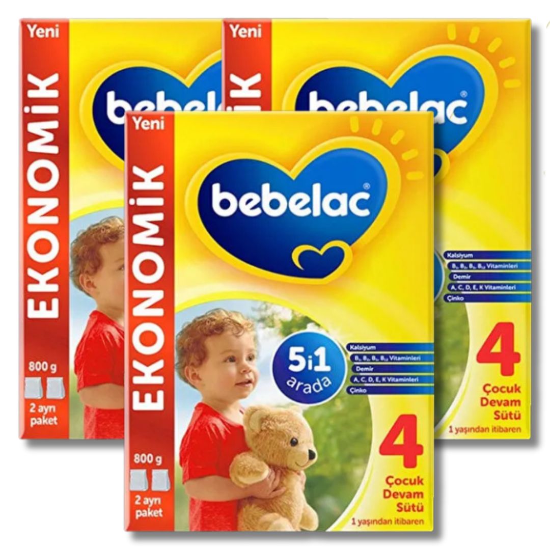 Bebelac 4 Çocuk Devam Sütü 800 Gram 1+ Yaş - 3 adet