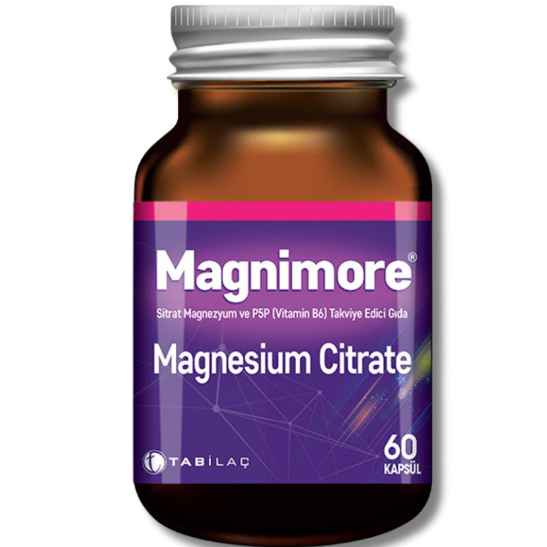 Magnimore Magnesium Citrate ve P5P (Vitamin B6) 60 Kapsül