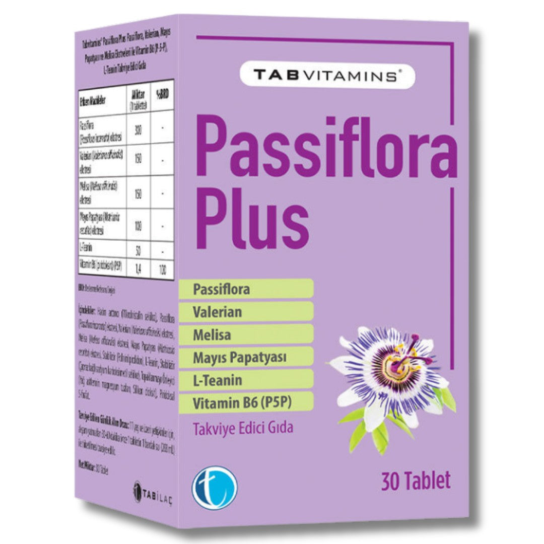 Tabvitamins Passiflora PlusTakviye Edici Gıda 30 Tablet
