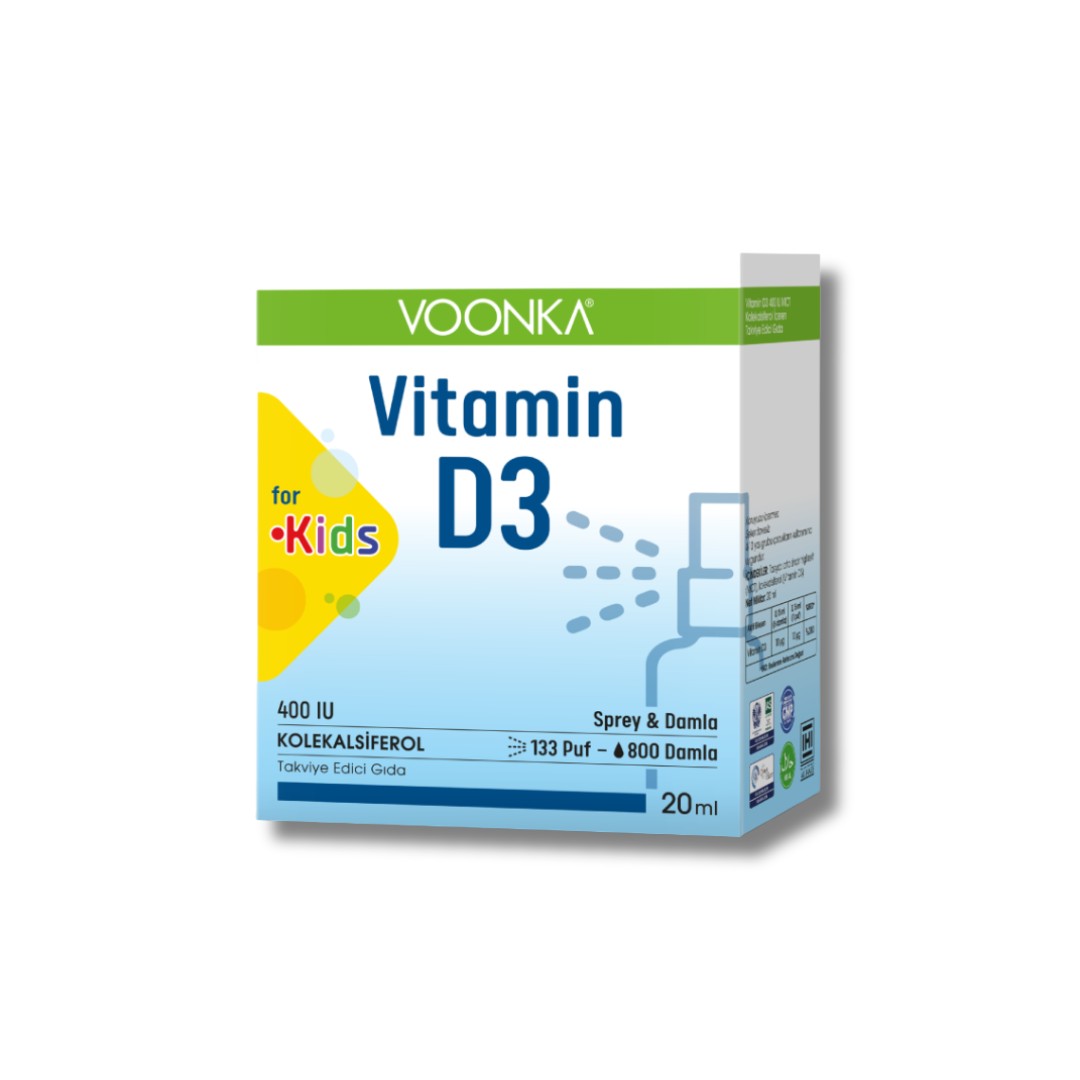 Voonka Kids Vitamin D3 400 IU Sprey Damla 20 ml