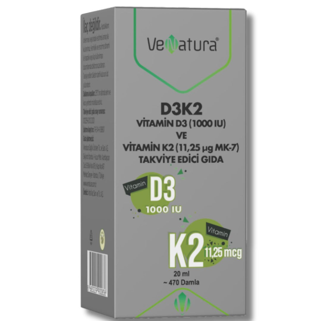 VeNatura D3K2 (11,25 mcg) Takviye Edici Gıda 20 ml