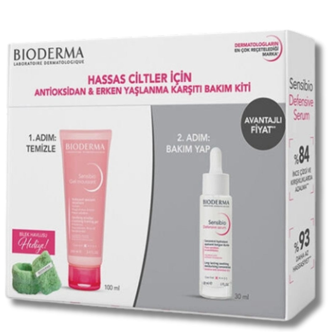 Bioderma Hassas Ciltler İçin Erken Yaşlanma Karşıtı Bakım Kiti (Bilek Havlusu Hediyeli)