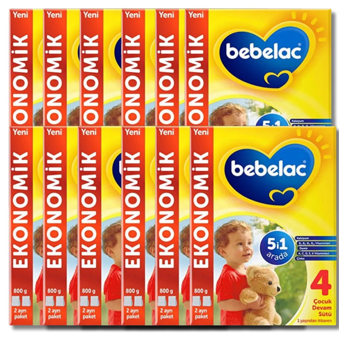 Bebelac 4 Çocuk Devam Sütü 800 Gram 1+ Yaş - 12 adet