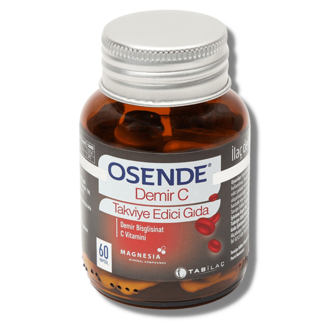 Osende Demir ve C Vitamini İçeren Takviye Edici Gıda 60 Kapsül