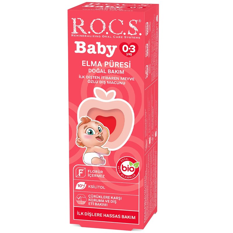 Rocs Baby Elma Püresi Çocuk Diş Macunu 0-3 Yaş 35ml