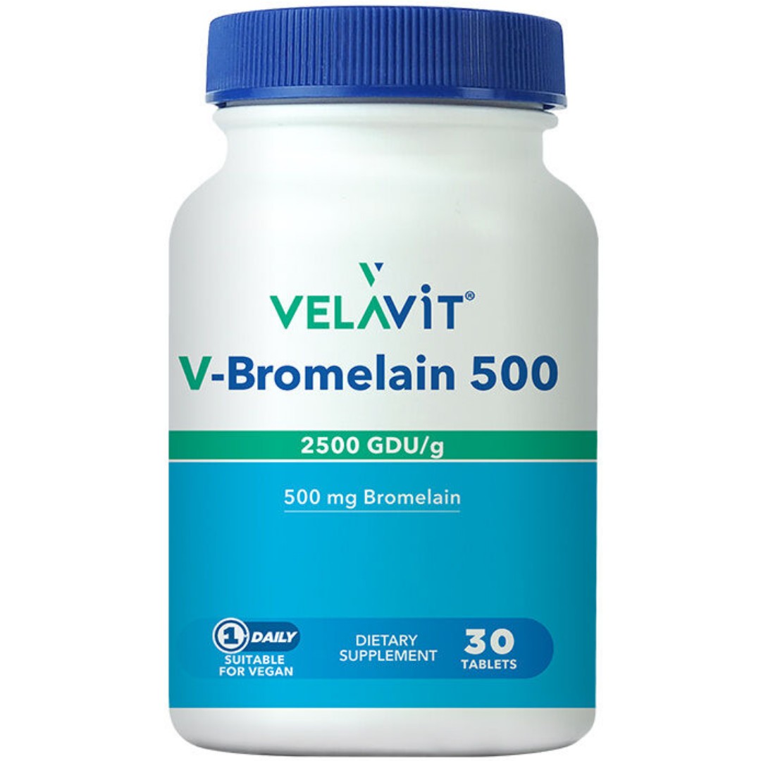 Velavit V-Bromelain 500 Takviye Edici Gıda -30 Tablet