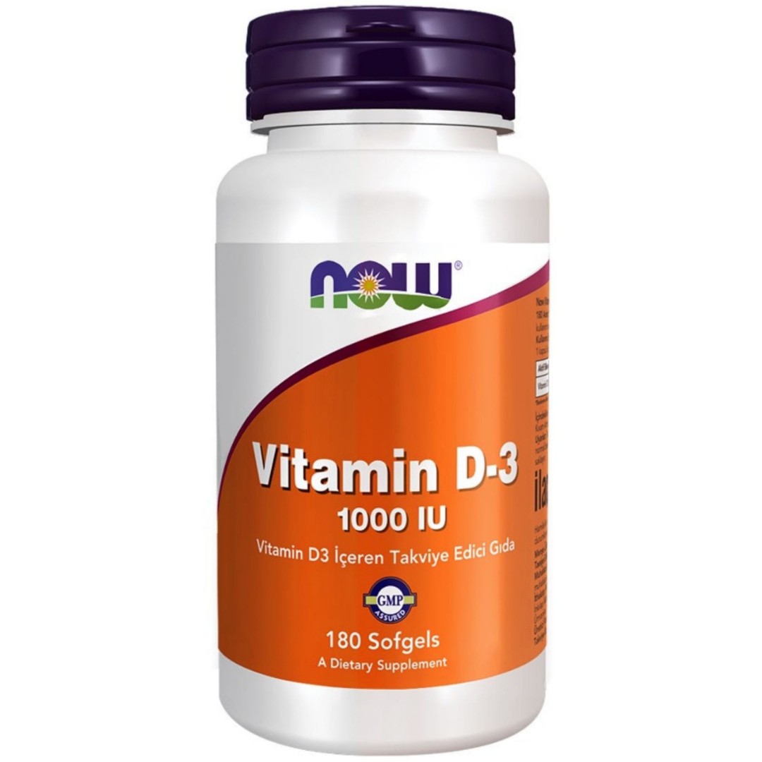 Now Vitamin D3 1.000 IU / Vitamin D3 İçeren Takviye Edici Gıda-180 Kapsül