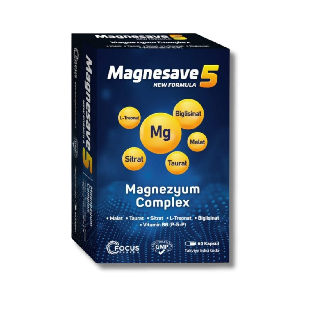 Magnesave 5 Magnezyum 60 Kapsül