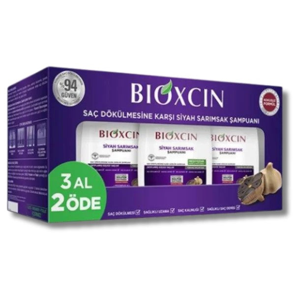 Bioxcin Saç Dökülmesine Karşı Siyah Sarımsak Şampuanı 300 ml - 3 al 2 öde