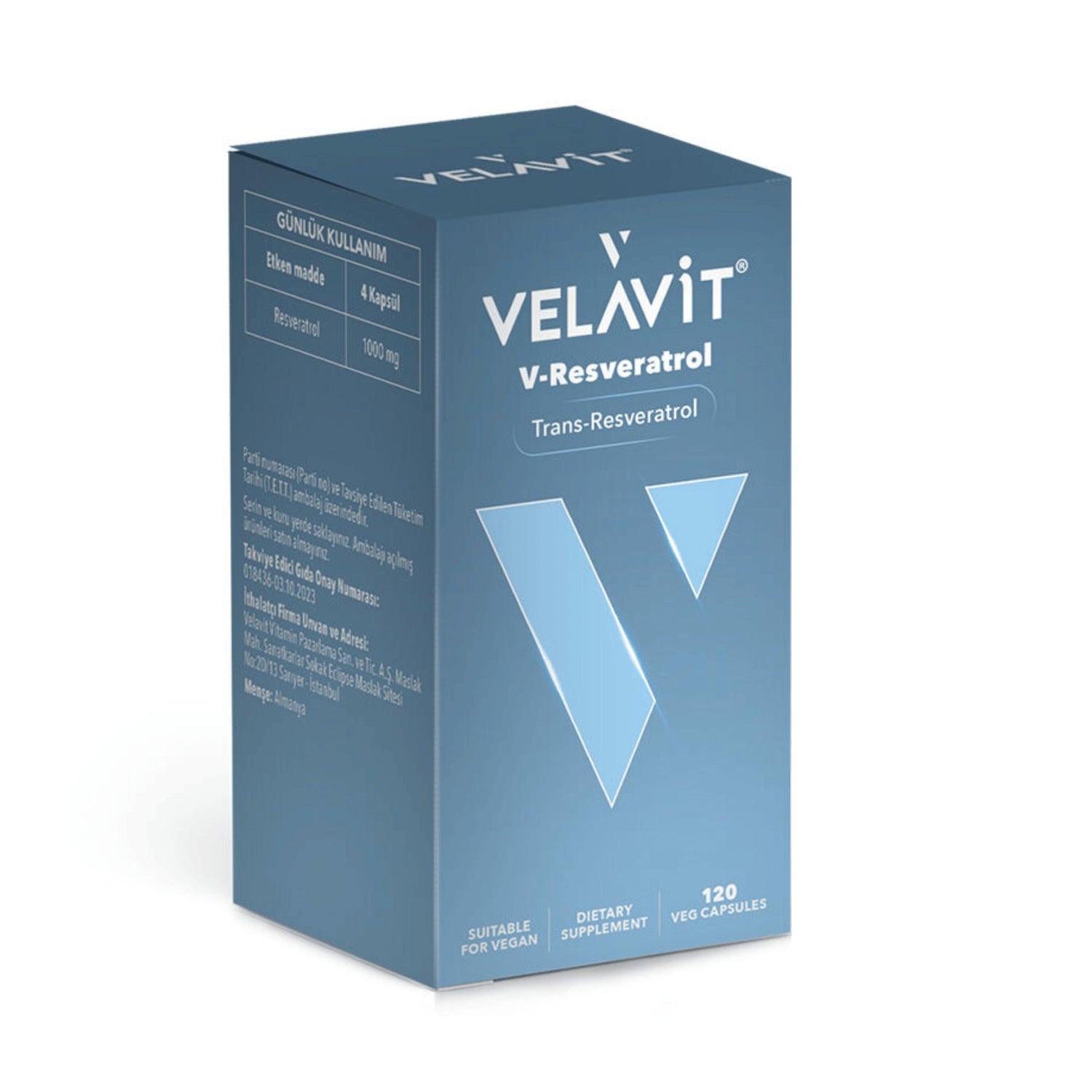 Velavit V-Resveratrol Takviye Edici Gıda 120 Kapsül