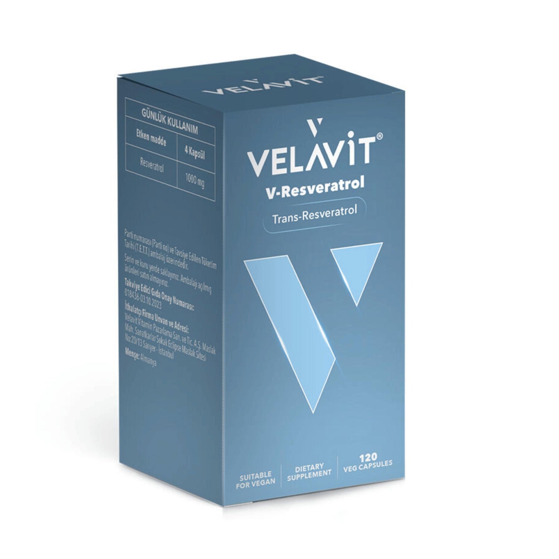 Velavit V-Resveratrol Takviye Edici Gıda 120 Kapsül
