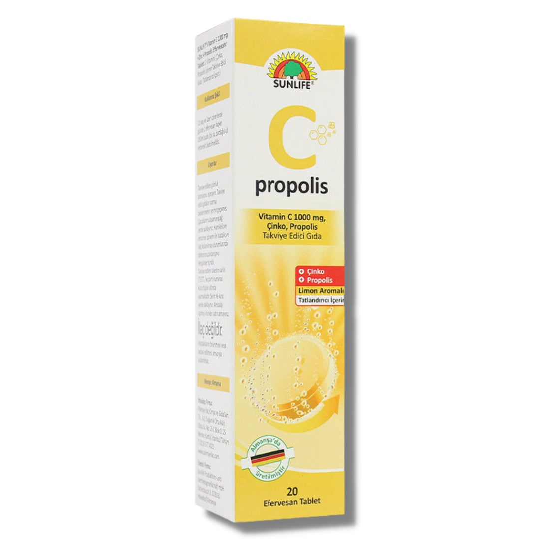 Sunlife Vitamin C, Çinko ve Propolis 20 Efervesan Tablet
