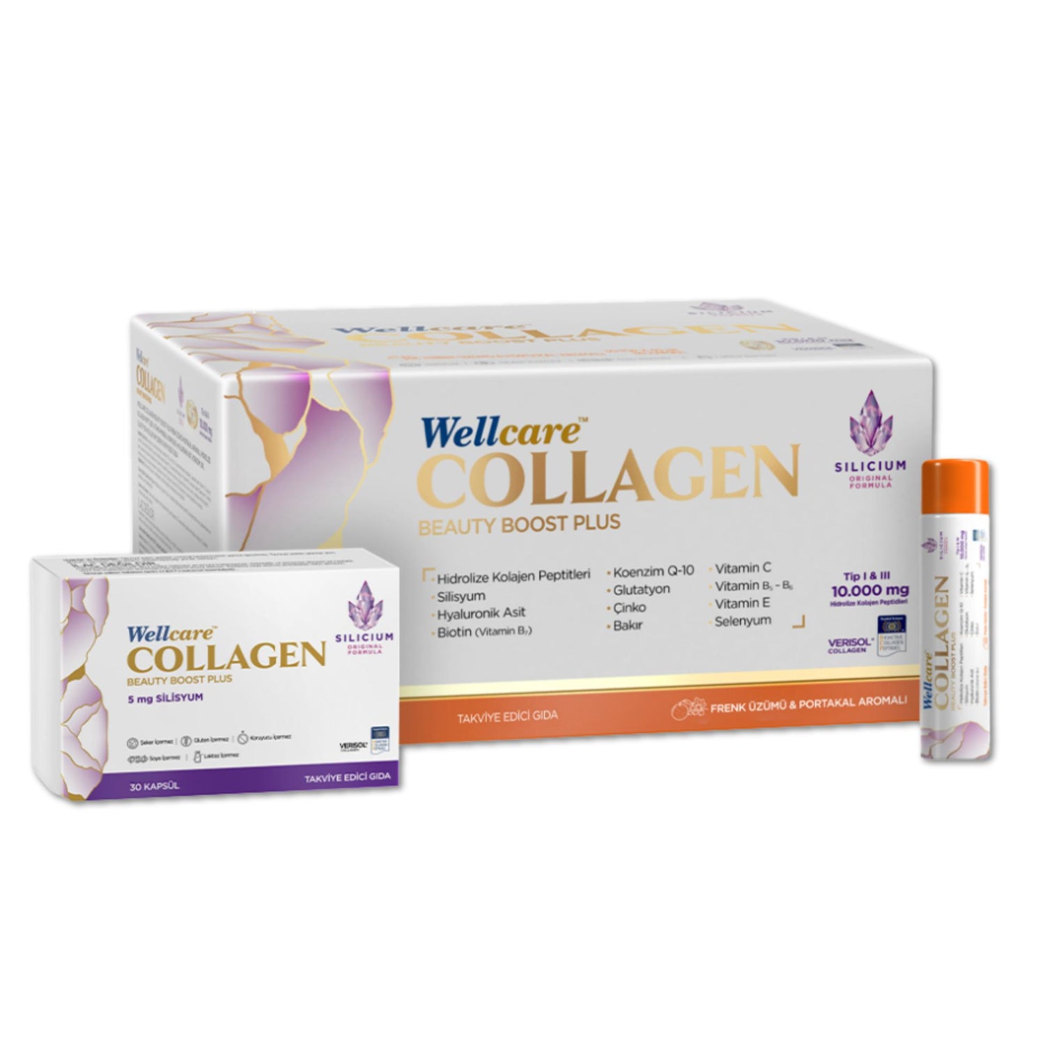 Wellcare Collagen Beauty Boost Likit Form 30 Tüp & 30 Kapsül - Karpuz ve Nane