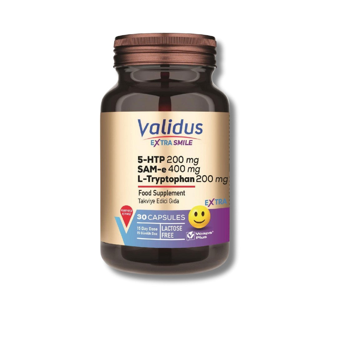 Validus Extra Smile 5-HTP 200 mg + L- Tryptophan 200 mg + Sam-e 400 mg 30 Kapsül