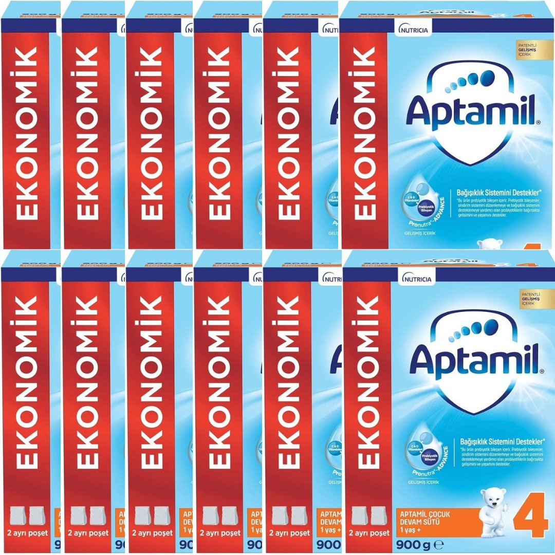 Aptamil 4 Çocuk Devam Sütü 900 gr 1+ Yaş - 12 adet