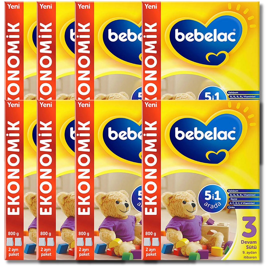 Bebelac 3 800 gr 9-12 Ay Devam Sütü - 8 Adet