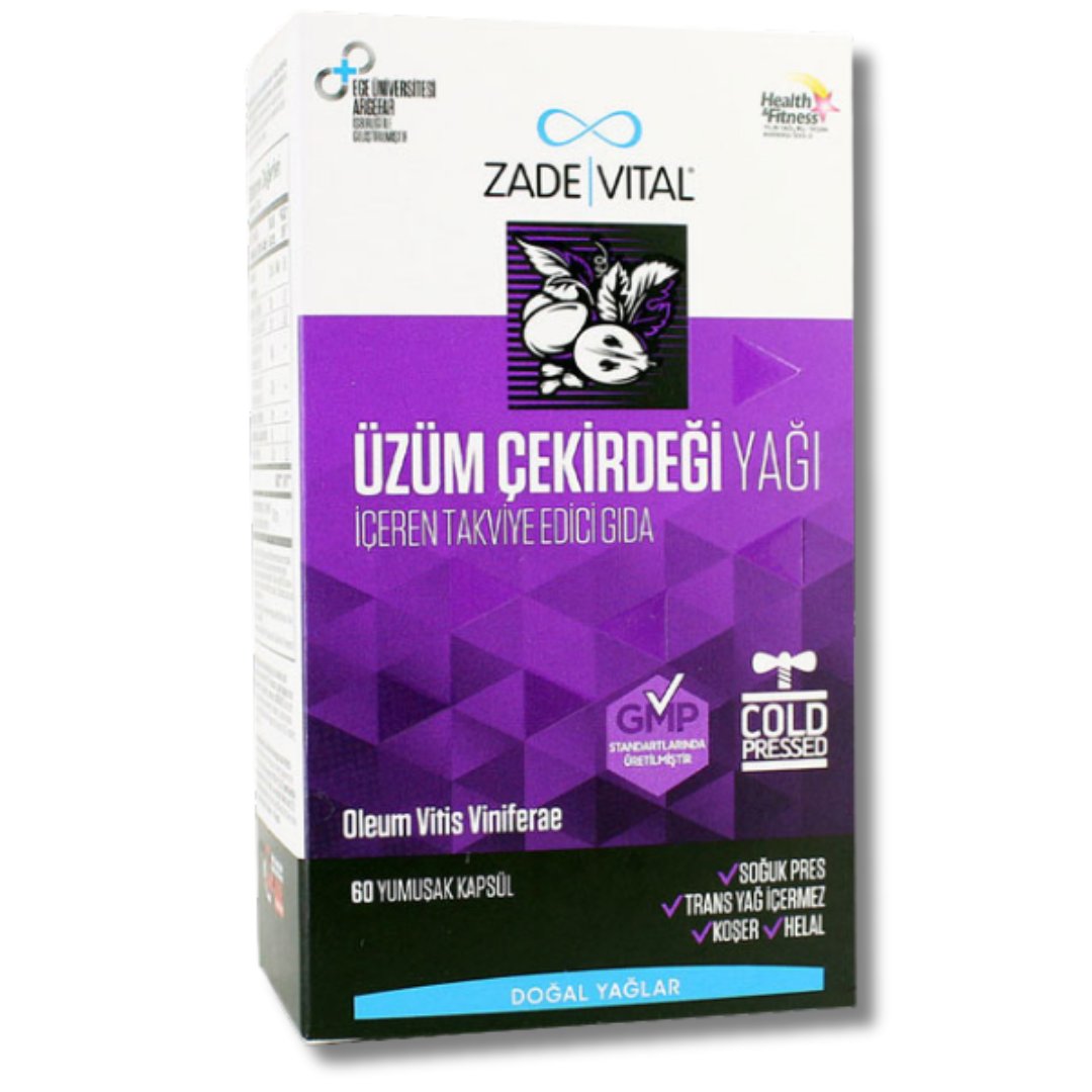Zade Vital Üzüm Çekirdeği Yağı 500 mg 30 Kapsül