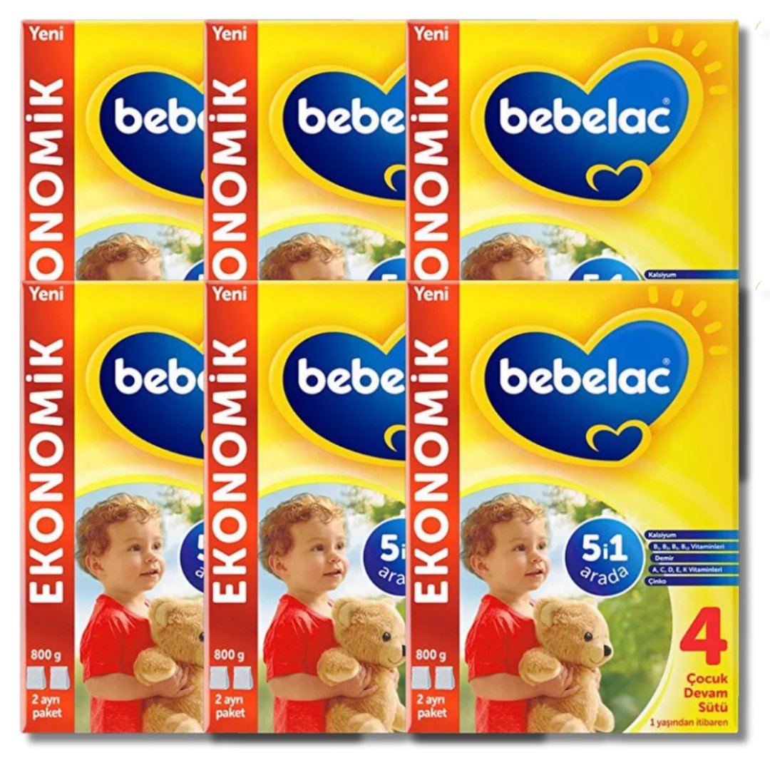 Bebelac 4 Çocuk Devam Sütü 800 Gram 1+ Yaş - 6 adet