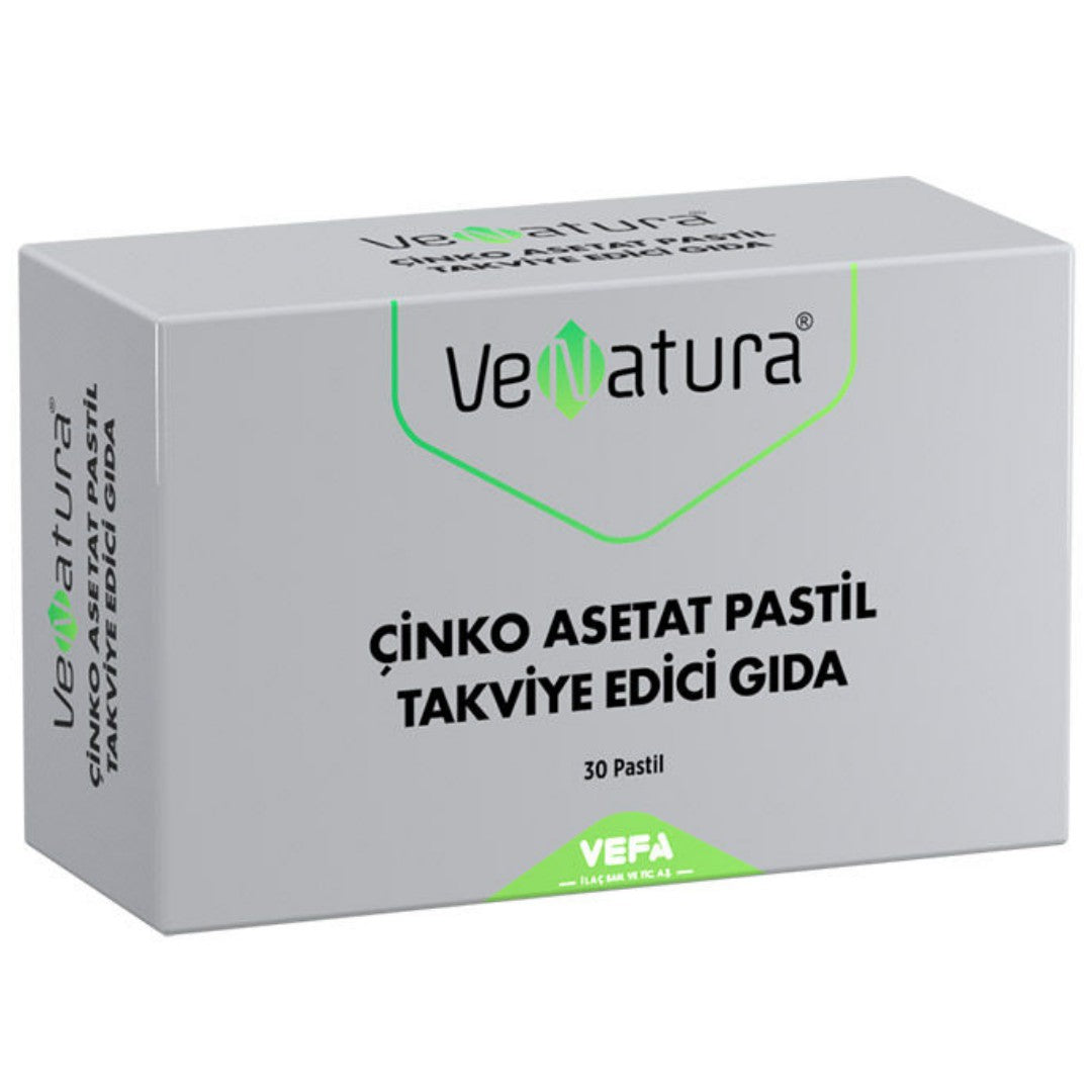 VeNatura Çinko Asetat Pastil Takviye Edici Gıda -30 Pastil