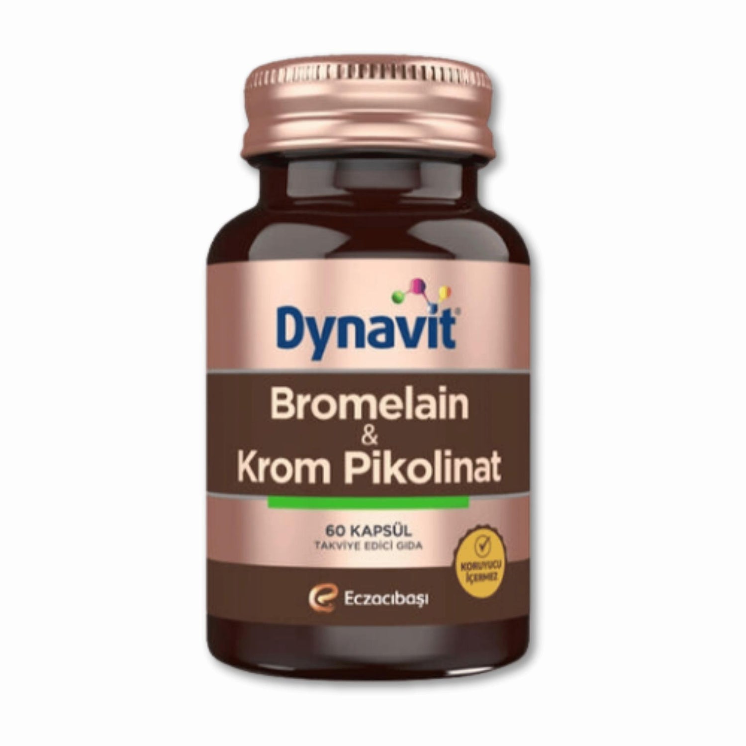 Dynavit Bromelain ve Krom Pikolinat İçeren Takviye Edici Gıda 60 Kapsül