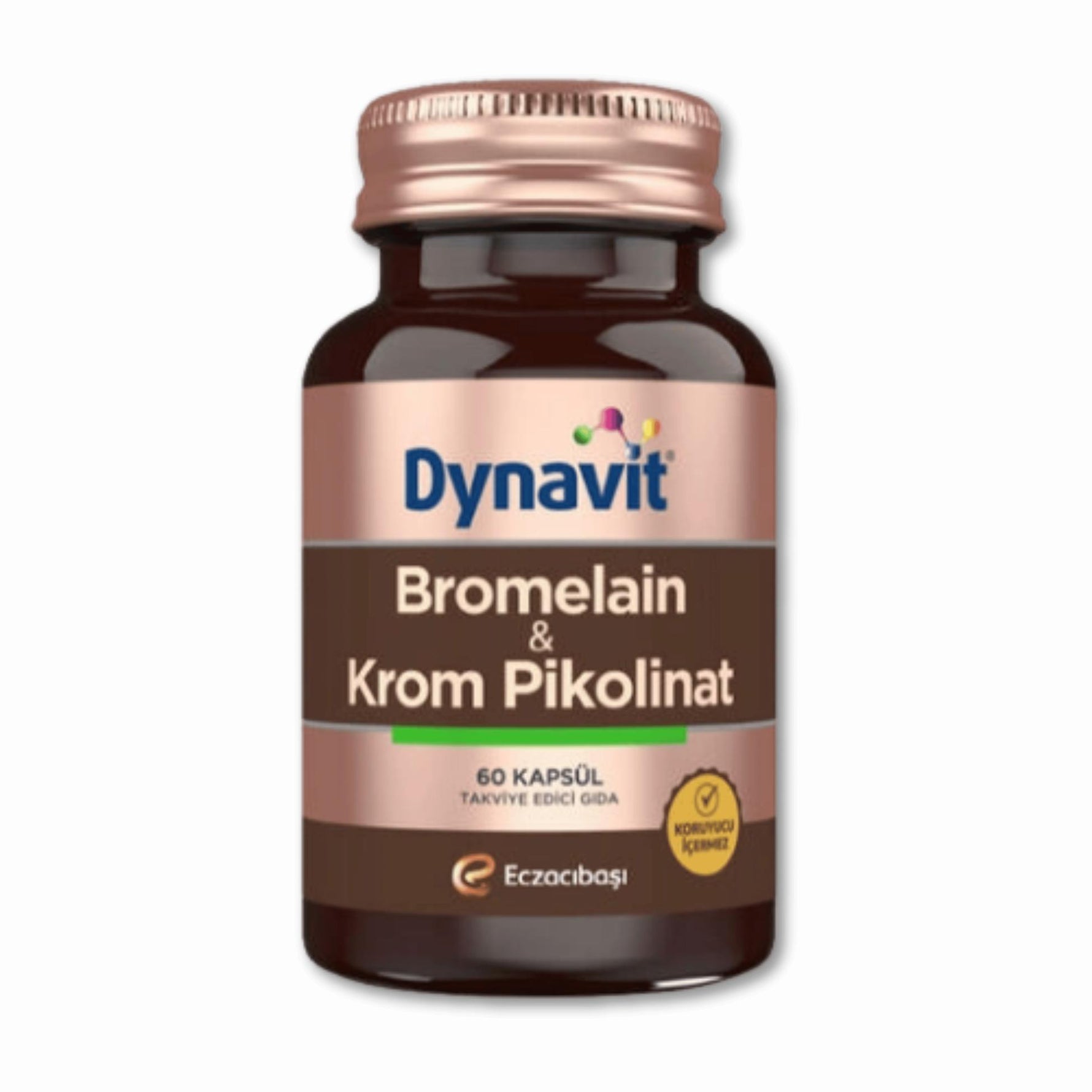 Dynavit Bromelain ve Krom Pikolinat İçeren Takviye Edici Gıda 60 Kapsül