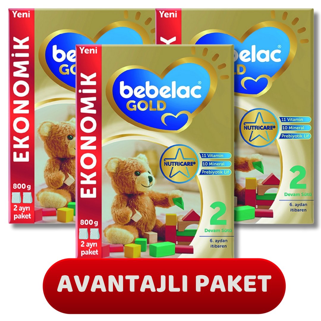 Bebelac Gold 2 Devam Sütü 800 gr 6-12 Ay - 3 adet
