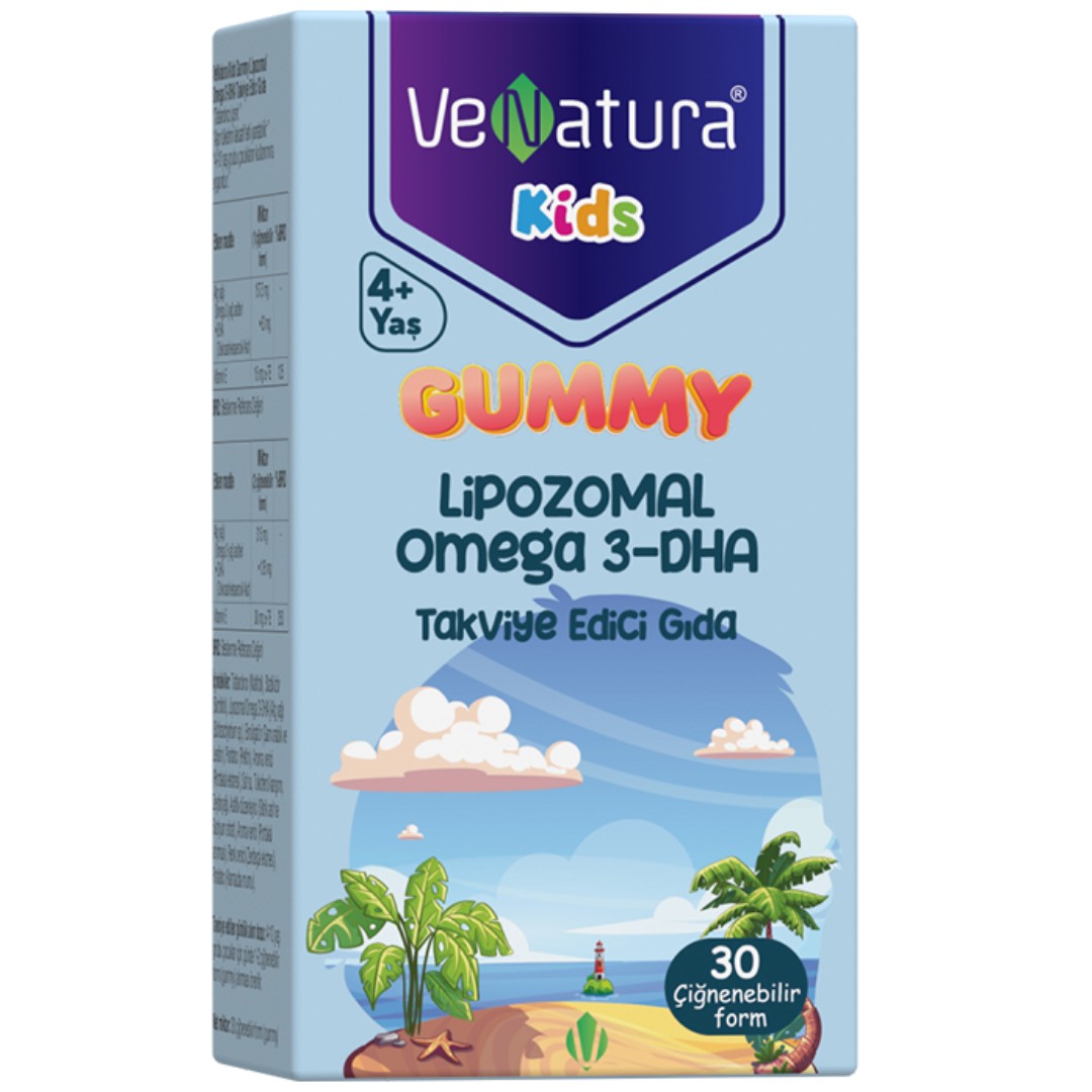 VeNatura Kids Gummy Lipozomal Omega-3 DHA Takviye Edici Gıda -30 Çiğnenebilir Form