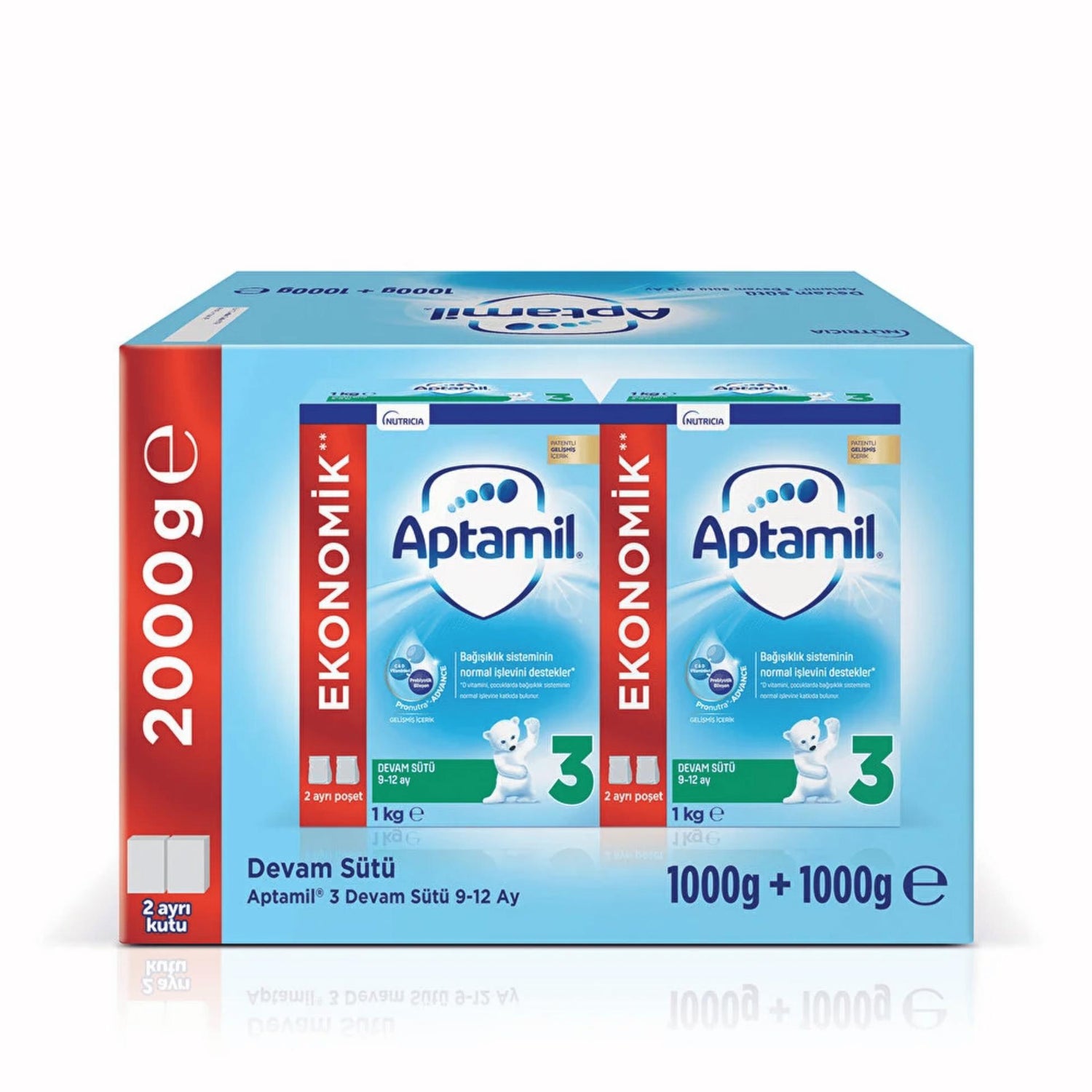 Aptamil 3 Devam Sütü 2'li Paket 2x1000gr