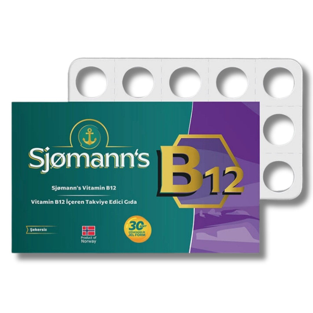 Sjomann’s Vitamin B12 İçeren Takviye Edici Gıda 30 Adet Çiğnenebilir Jel Form