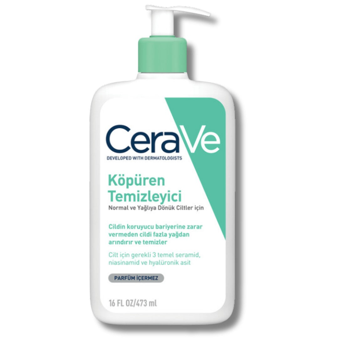 CeraVe Normal Ve Yağlı Ciltler İçin Köpüren Temizleyici 473 ml