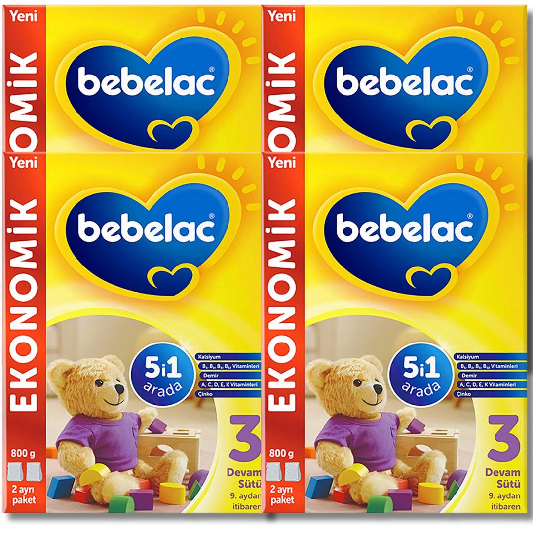 Bebelac 3 800 gr 9-12 Ay Devam Sütü - 4 adet