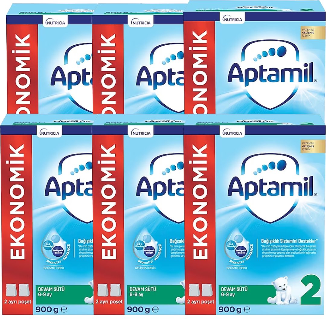 Aptamil 2 Devam Sütü 900 gr 6-9 Ay - 6 adet