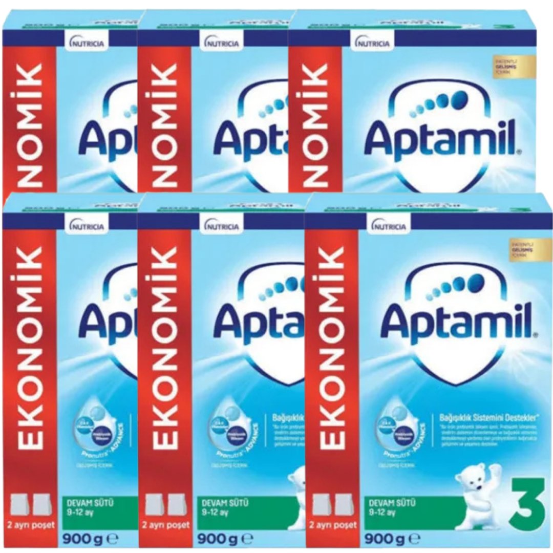 Aptamil 3 Devam Sütü 900 gr 9-12 Ay - 6 adet