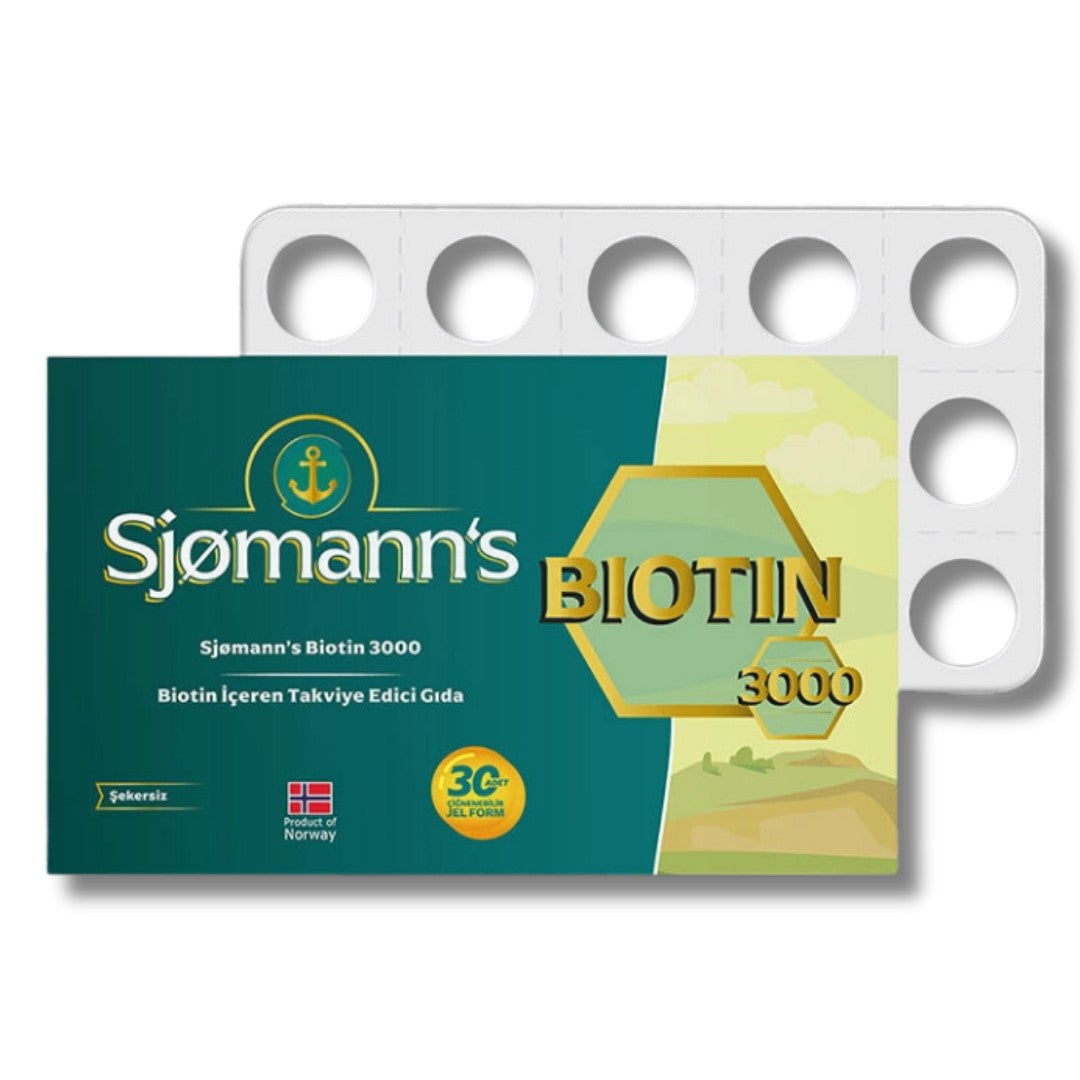 Sjomann’s Biotin 3000 İçeren Takviye Edici Gıda 30 Adet Çiğnenebilir Jel Form