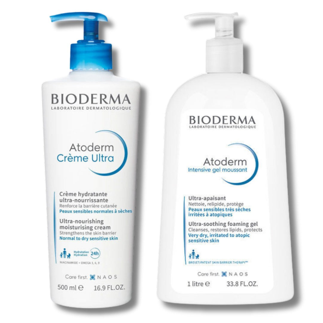 Bioderma Atoderm cream ultra 500 ml +Bioderma Atoderm Intensive Foaming Gel 1 Litre - Yüz Yıkama Jeli