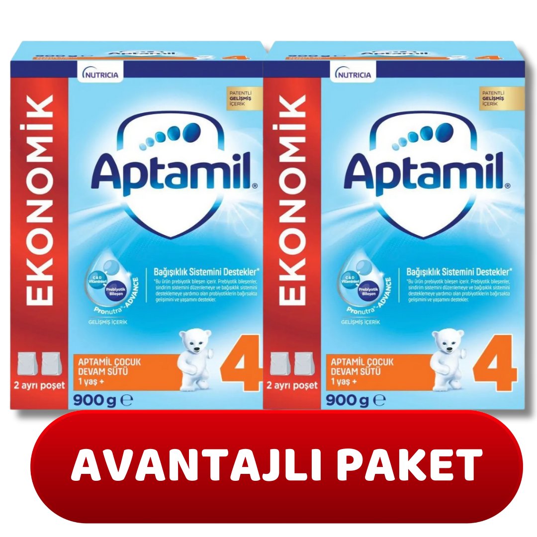 Aptamil 4 Çocuk Devam Sütü 900 gr 1+ Yaş - 2 adet