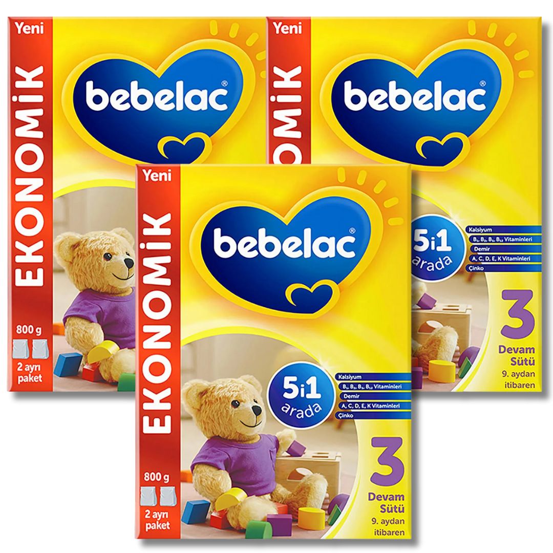 Bebelac 3 800 gr 9-12 Ay Devam Sütü - 3 adet